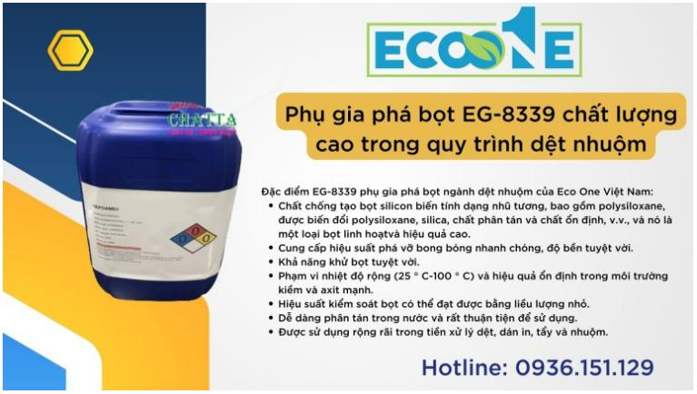 Phụ gia EG-8339 phá bọt trong xử lý dệt nhuộm, vệ sinh công nghiệp tổng hợp